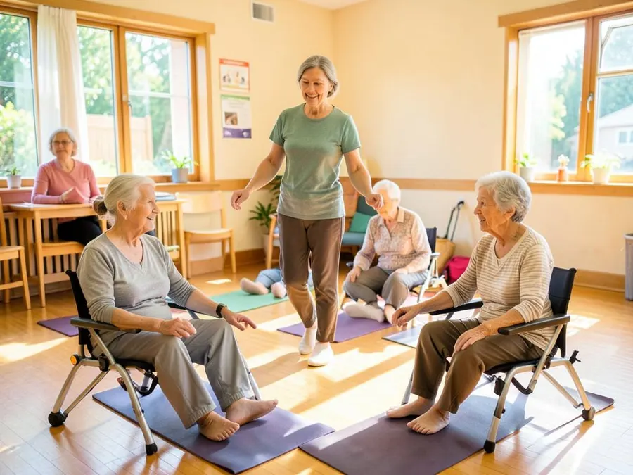 Members enjoying an active group class